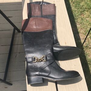 Ralph Lauren Black and Brown Heeled Boots